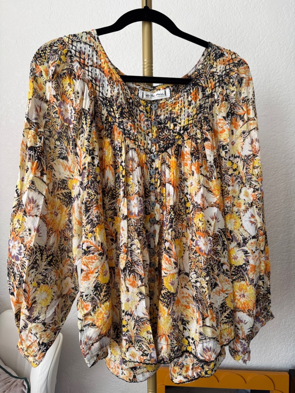 We The Free Floral Peasant Blouse